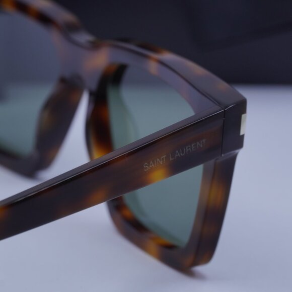 Saint Laurent SL610 003 Square Sunglasses - Havana/Green - Picture 9 of 10
